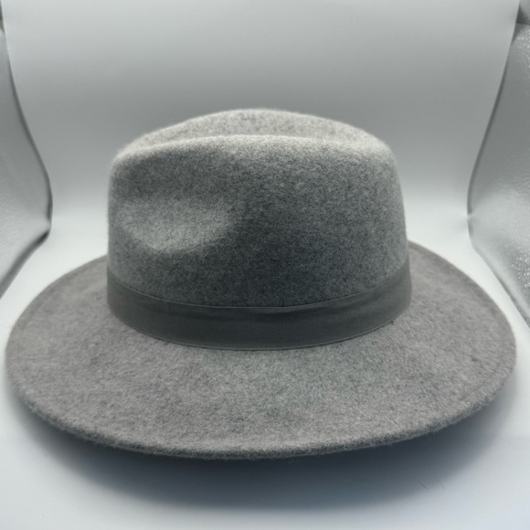 Tart 100 Percent Wool Gray Wide-Brim Fedora Hat w Removable Black Flower One Sz main image 5